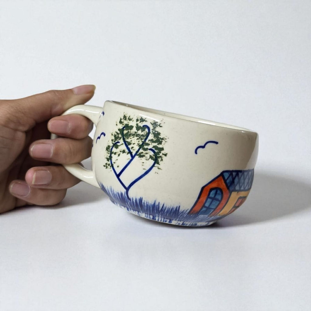 Ceralight Hand Painted Ceramic Coffee Mugs | Set of 2 | Table Decor | Gifting | Kitchenware | Tea | Coffee | 350ml Mugs