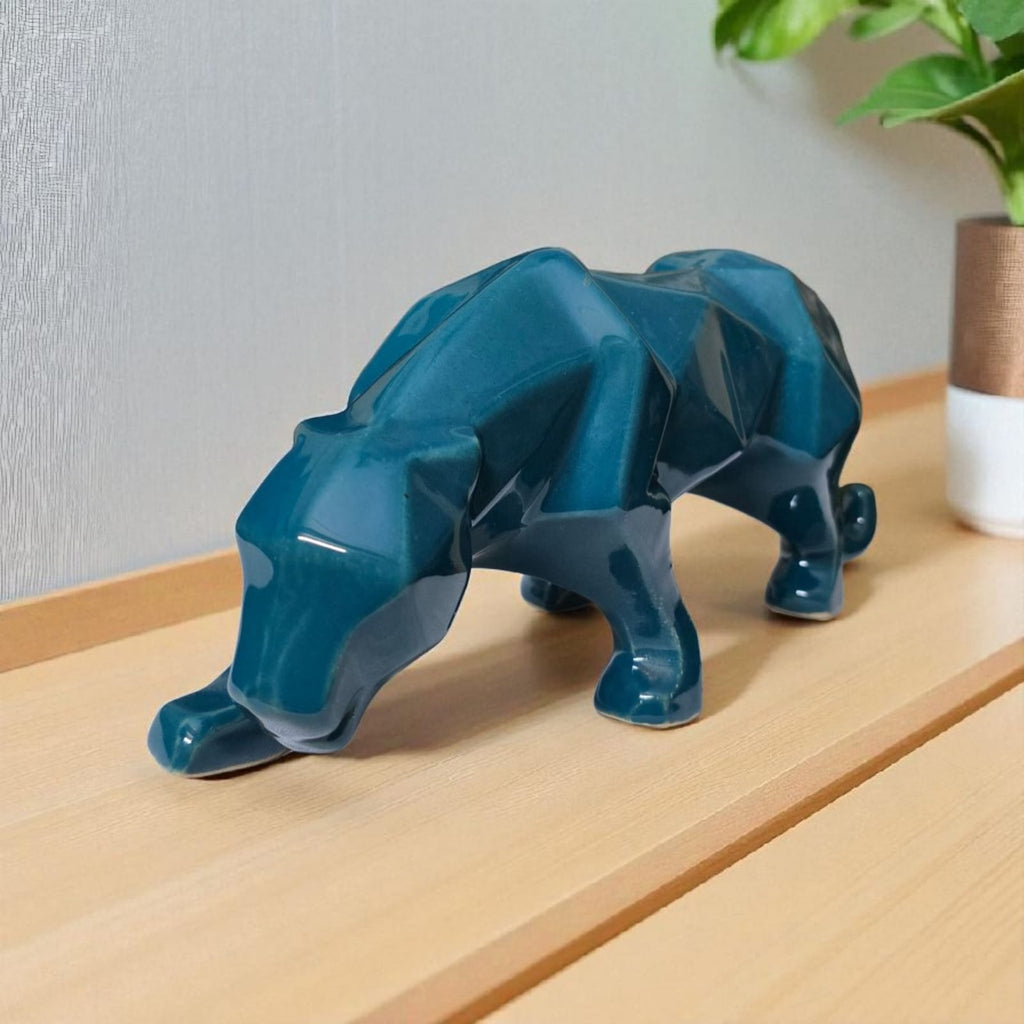 Ceralight Jaguar/Panther (Teal Blue) Abstract Design, Handcrafted showpiece, Home Decor, Sculpture